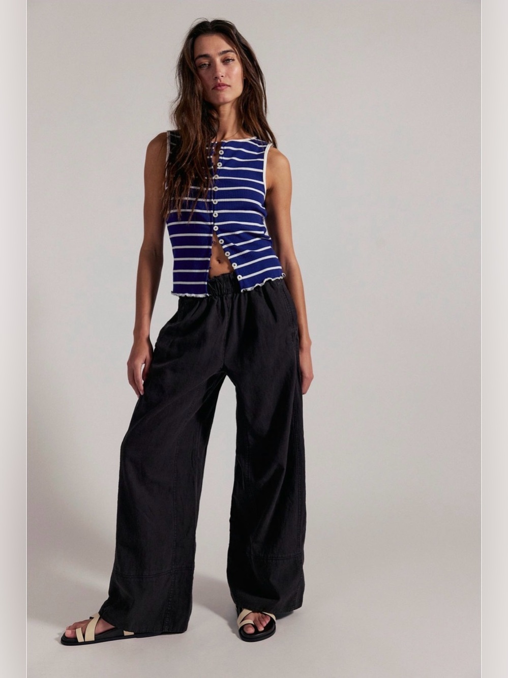Free People Days End Pull-On Linen Pant